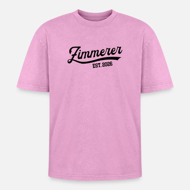 Carpenter 2026 Occupation Carpentry Apprentice Apprentice - Oversized Unisex Premium Acid-Washed T-Shirt - acid washed pink