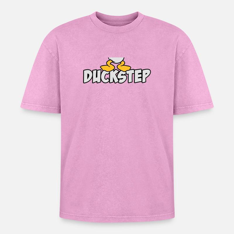 Duckstep (Dubstep) - Oversized Unisex Premium Acid-Washed T-Shirt - acid washed pink