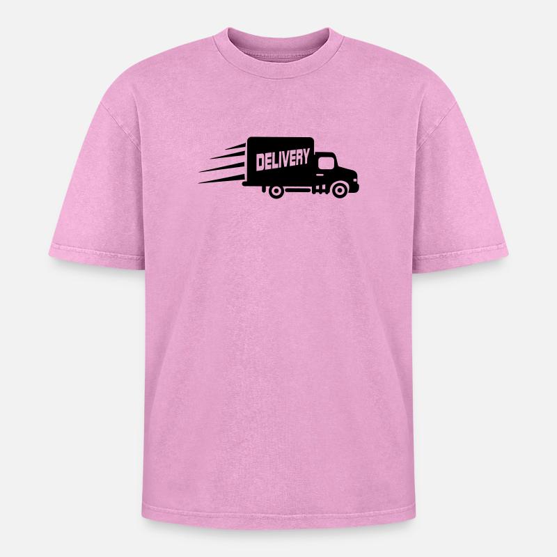Transporter van - Oversized Unisex Premium Acid-Washed T-Shirt - acid washed pink