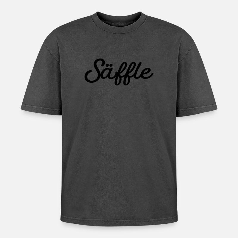 Säffle schwarz - Oversized Unisex Premium Acid-Washed T-Shirt - undefined