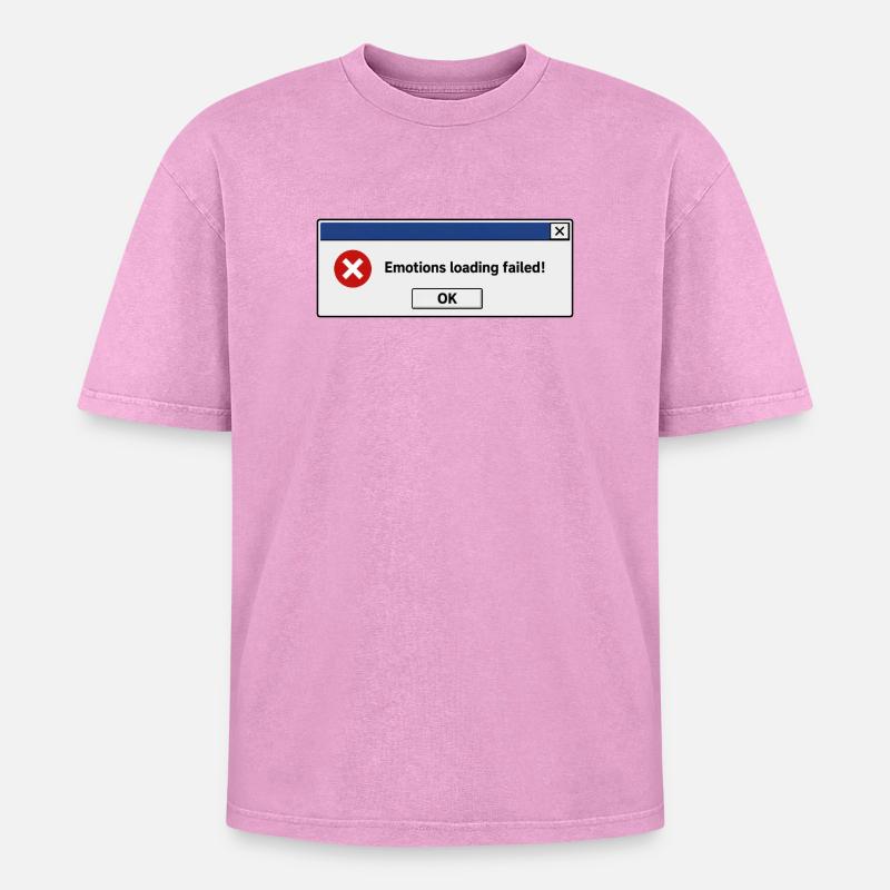 Emotions loading failed - Oversized Unisex Premium Acid-Washed T-Shirt - acid washed pink