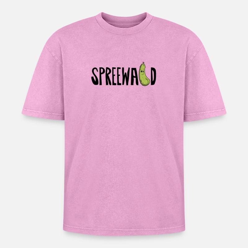 Concombre de Spreewald - T-shirt Premium unisexe oversize acid-washed - rose délavé acide