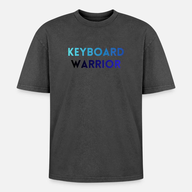 Gamer-/Programmierer-T-Shirt – Keyboard Warrior - Oversized Unisex Premium Acid-Washed T-Shirt - undefined