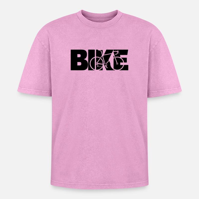 Vélo de course - T-shirt Premium unisexe oversize acid-washed - rose délavé acide