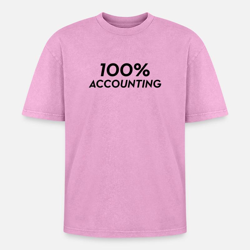 Accountant / Accounting / Comptable / Comptabilité - Oversized Unisex Premium Acid-Washed T-Shirt - acid washed pink