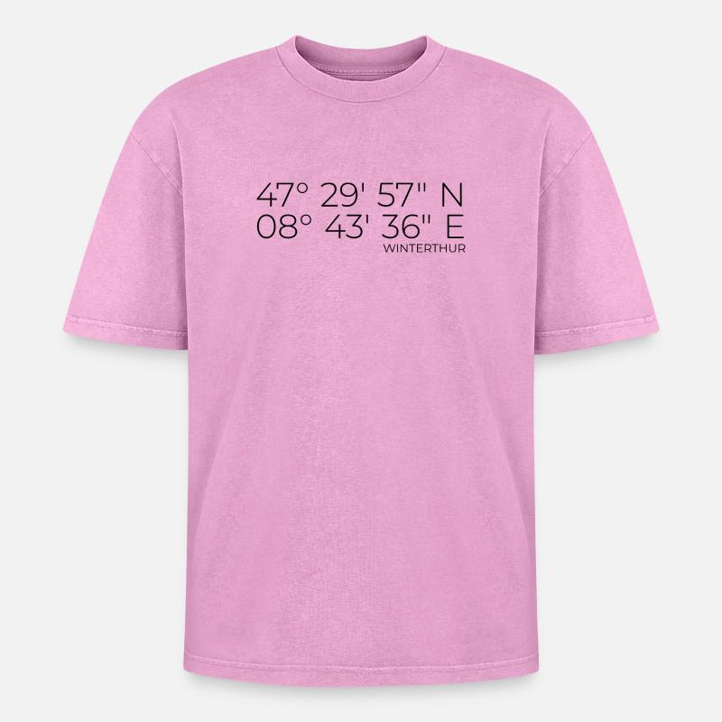 Coordinates Winterthur - Oversized Unisex Premium Acid-Washed T-Shirt - acid washed pink