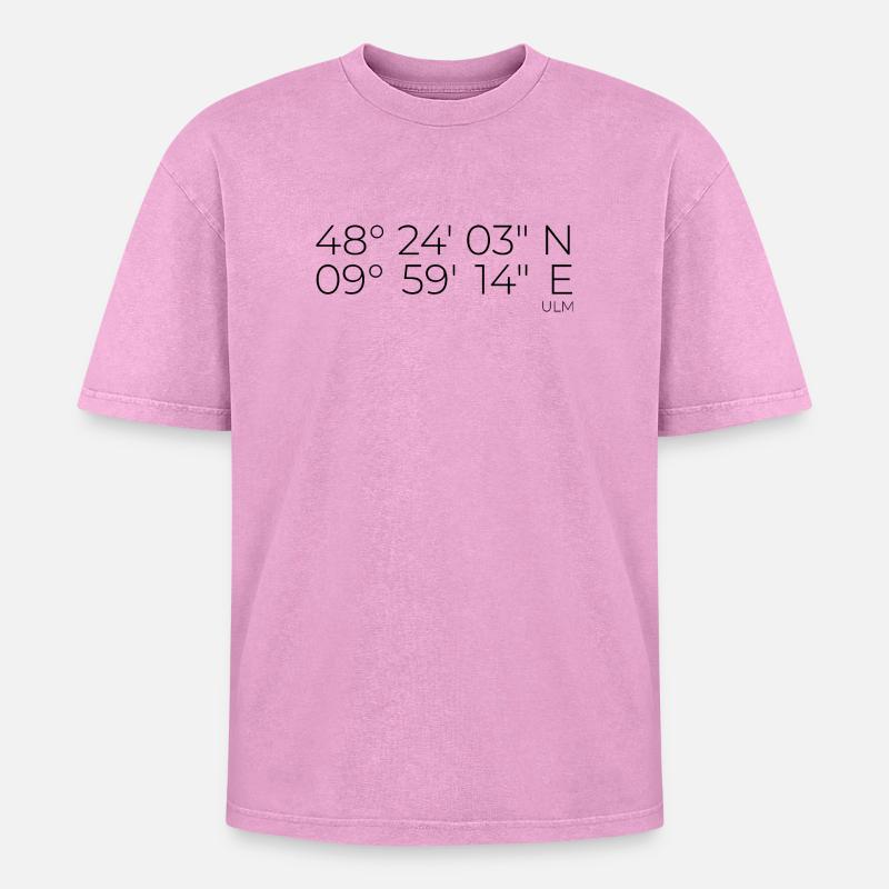 Coordinates Ulm - Oversized Unisex Premium Acid-Washed T-Shirt - acid washed pink