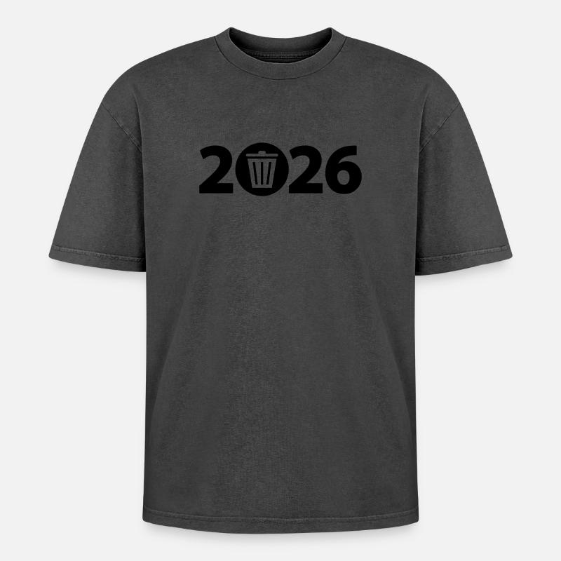 Trash 2026, Abfall 2026, Dreck 2026 - Oversized Unisex Premium Acid-Washed T-Shirt - undefined