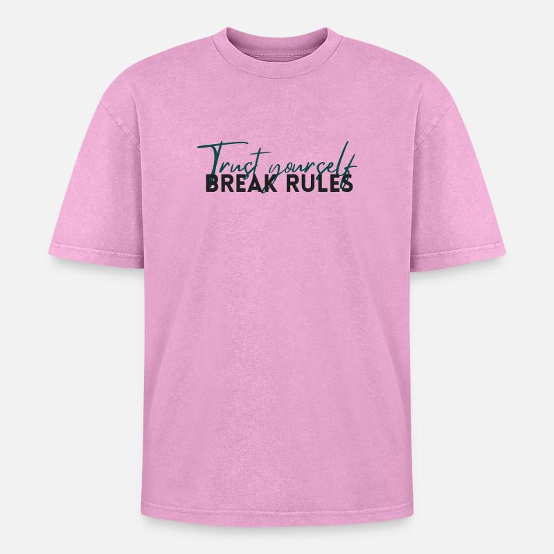 Trust Yourself – Self-Confidence Statement - Oversized Unisex Premium Acid-Washed T-Shirt - acid washed pink