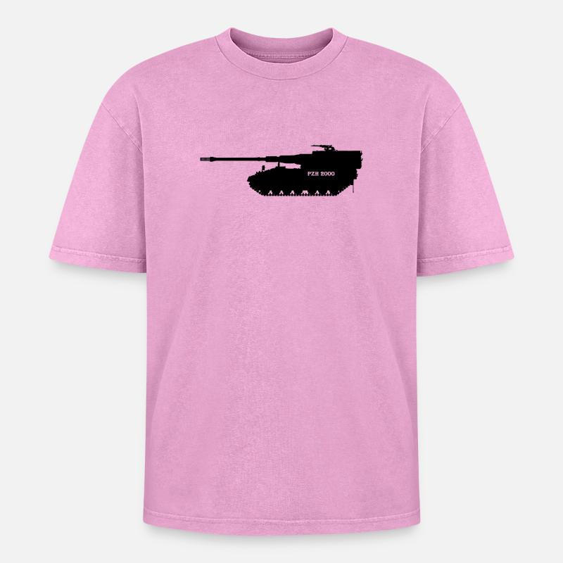 Panzerhaubitze 2000 - Oversized Unisex Premium Acid-Washed T-Shirt - acid washed pink