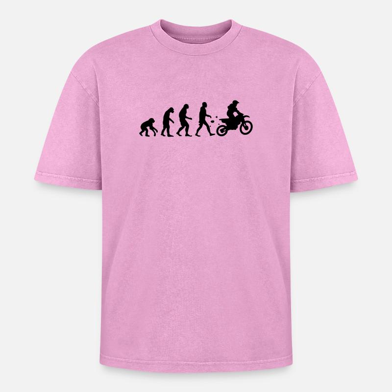 évolution motocross - T-shirt Premium unisexe oversize acid-washed - rose délavé acide