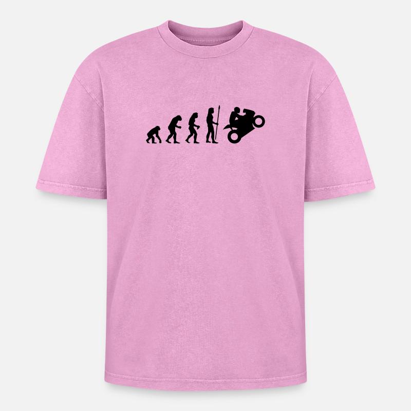 evolution_biker - T-shirt Premium unisexe oversize acid-washed - rose délavé acide