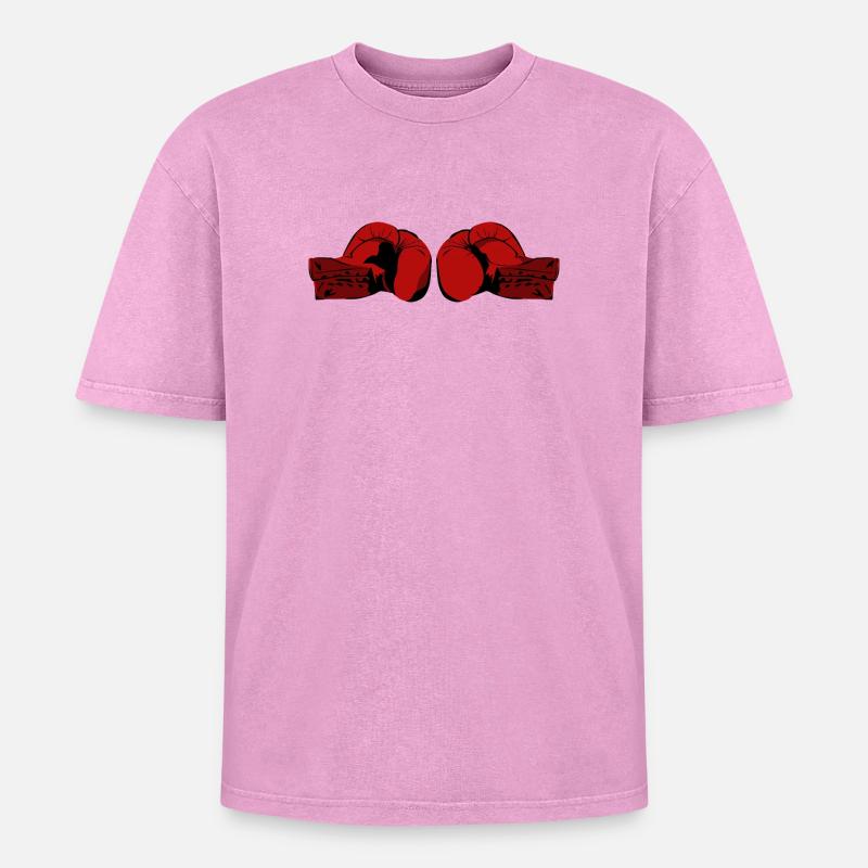 Boxhandschuhe - Oversized Unisex Premium Acid-Washed T-Shirt - Pink Acid Wash