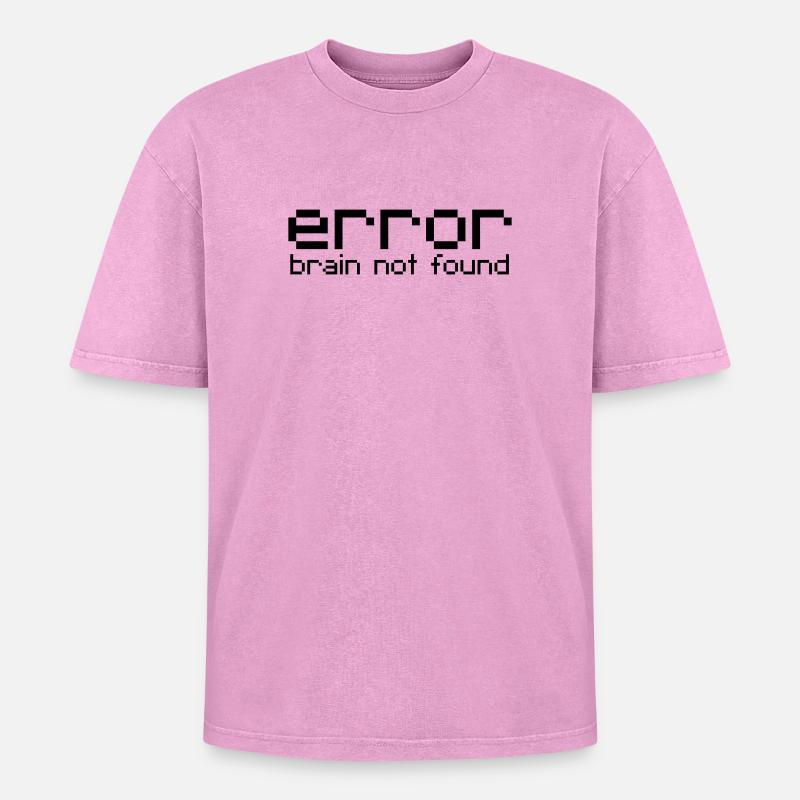 error brain not found - Oversized Unisex Premium Acid-Washed T-Shirt - Pink Acid Wash