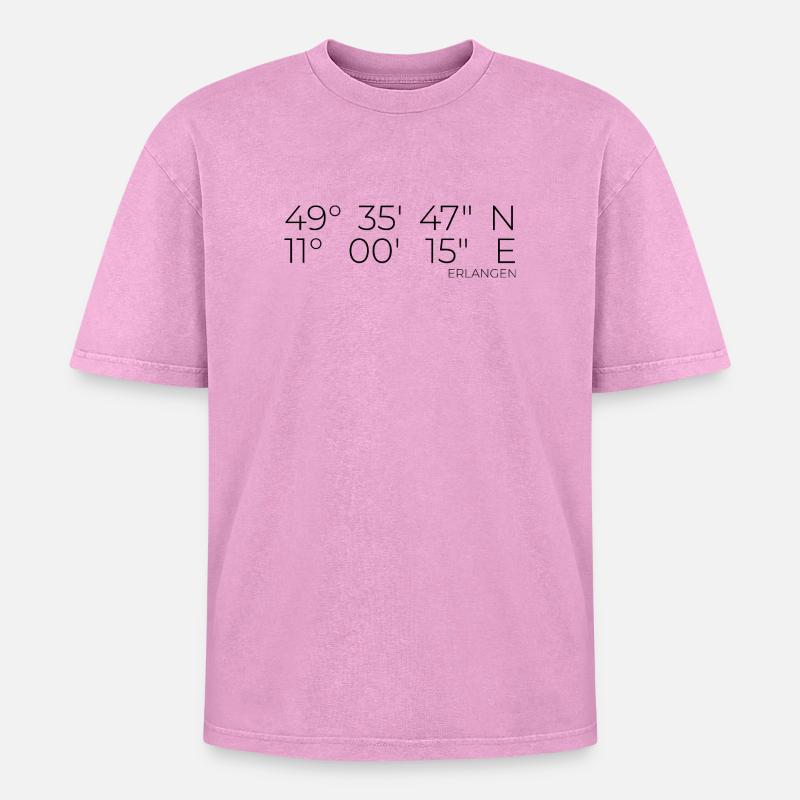 Coordinates Erlangen - Oversized Unisex Premium Acid-Washed T-Shirt - acid washed pink
