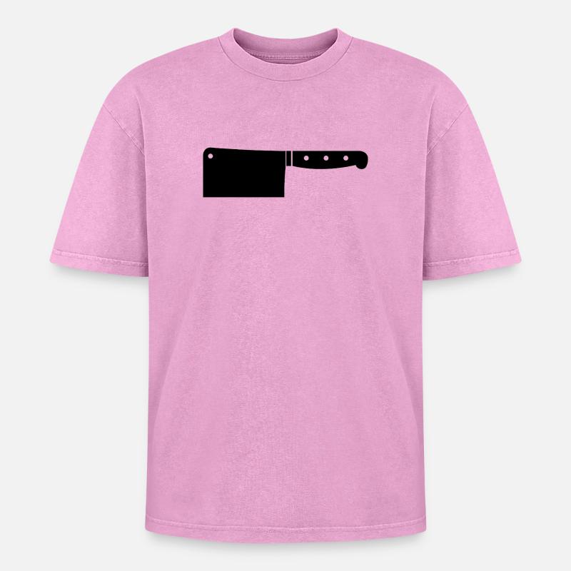 Fleischbeil - Oversized Unisex Premium Acid-Washed T-Shirt - Pink Acid Wash