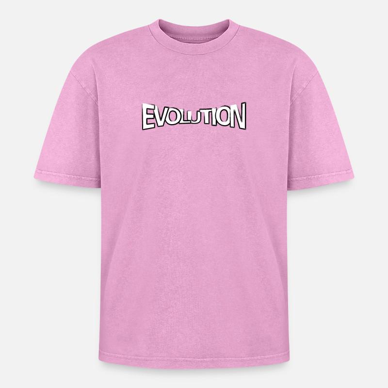 Evolution claim - Oversized Unisex Premium Acid-Washed T-Shirt - Pink Acid Wash