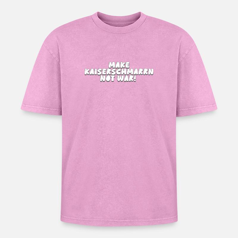 Make Kaiserschmarrn Not War! - Oversized Unisex Premium Acid-Washed T-Shirt - Pink Acid Wash