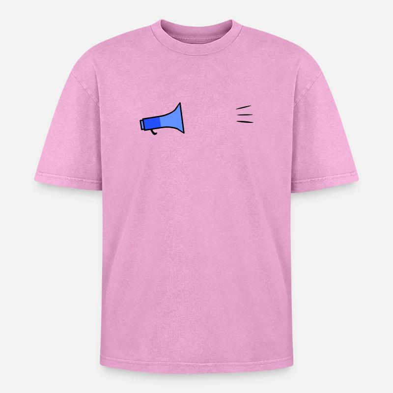 Megafon Text Template - Oversized Unisex Premium Acid-Washed T-Shirt - acid washed pink