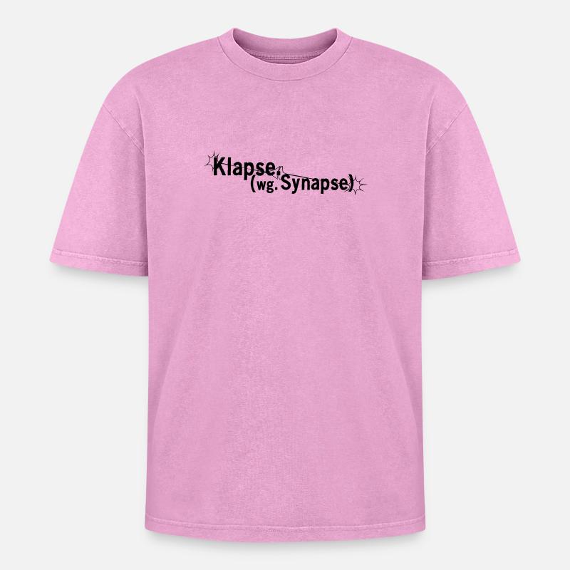 Slaps because of synapse - Oversized Unisex Premium Acid-Washed T-Shirt - acid washed pink