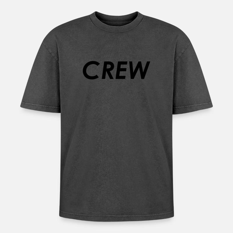 Crew - Oversized Unisex Premium Acid-Washed T-Shirt - Pink Acid Wash
