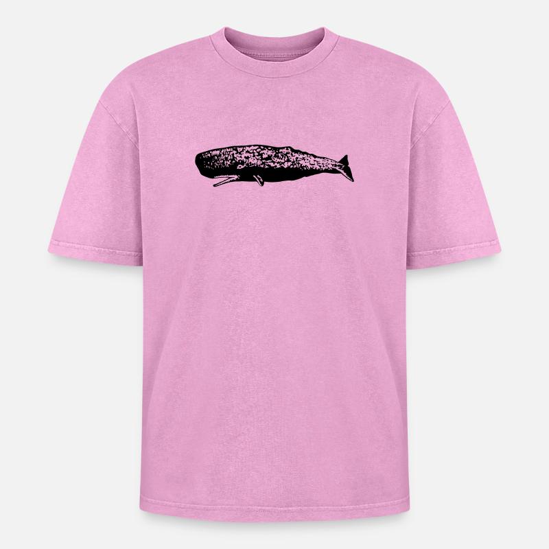Pottwal - Oversized Unisex Premium Acid-Washed T-Shirt - Pink Acid Wash