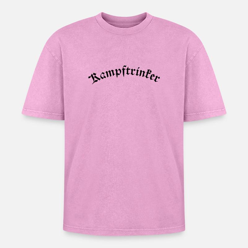 Kampftrinker - Oversized Unisex Premium Acid-Washed T-Shirt - Pink Acid Wash