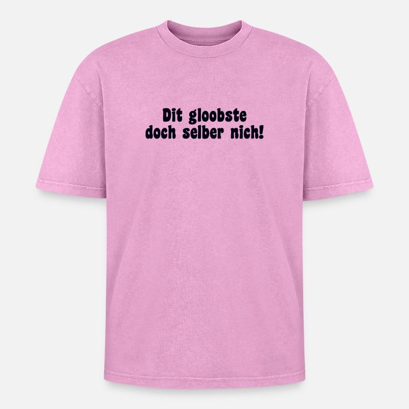 Berlin Saying Dialect Retro - Oversized Unisex Premium Acid-Washed T-Shirt - acid washed pink