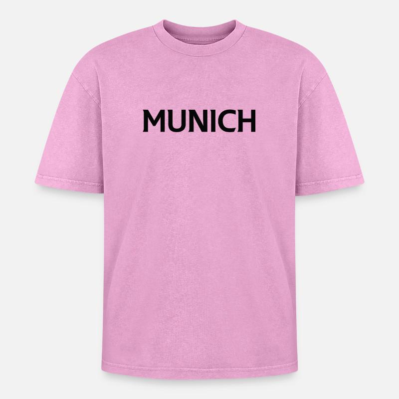 Munich Munchen - Oversized Unisex Premium Acid-Washed T-Shirt - acid washed pink