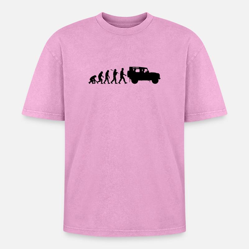 Defender 90 Evolution - Oversized Unisex Premium Acid-Washed T-Shirt - Pink Acid Wash
