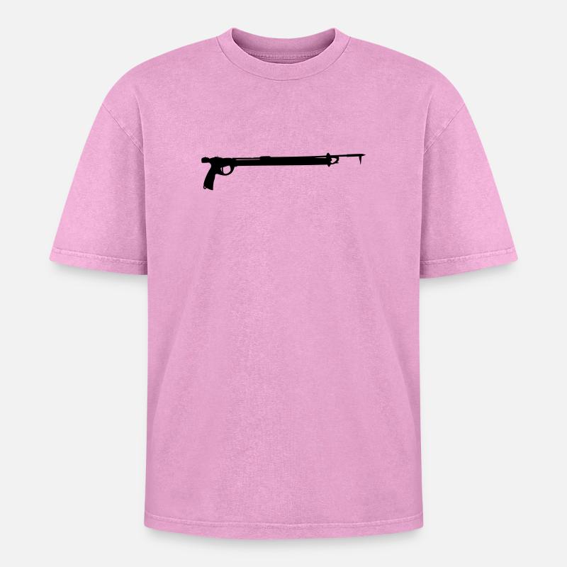 Speargun - Oversized Unisex Premium Acid-Washed T-Shirt - acid washed pink