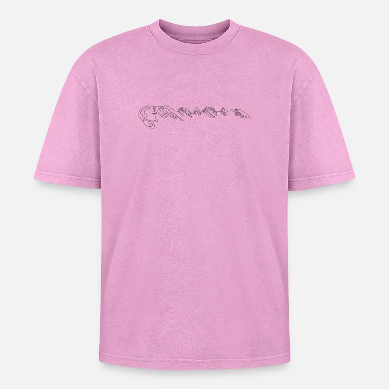 V75504-Churfirsten3D-Large - Oversized Unisex Premium Acid-Washed T-Shirt - acid washed pink
