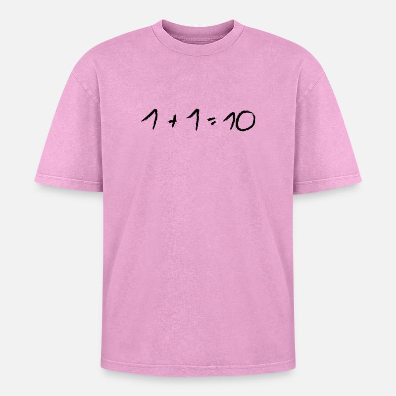 Math problem 1 + 1 - Oversized Unisex Premium Acid-Washed T-Shirt - acid washed pink