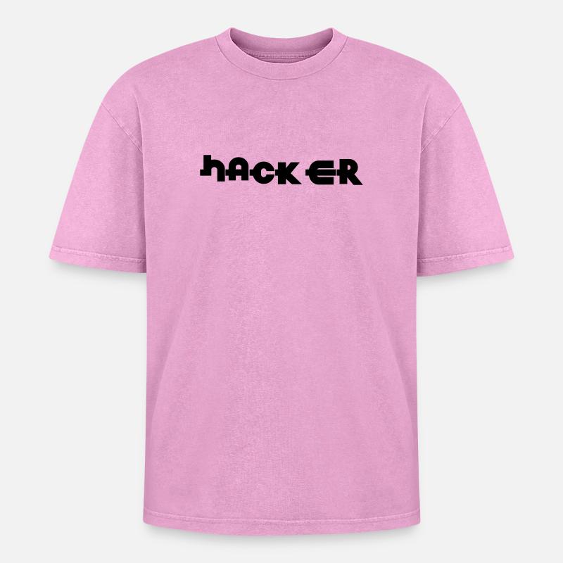 Hacker - T-shirt Premium unisexe oversize acid-washed - rose délavé acide