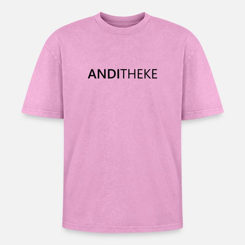 AndiTheke – Witziges Geschenk Andreas, Andi & Andy - Oversized Unisex Premium Acid-Washed T-Shirt - Pink Acid Wash