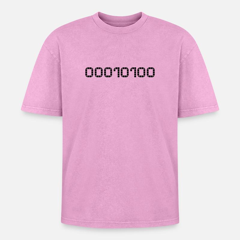 Binary notation - 20 - Oversized Unisex Premium Acid-Washed T-Shirt - acid washed pink