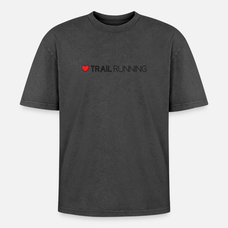 Ich liebe Trailrunning - Oversized Unisex Premium Acid-Washed T-Shirt - undefined
