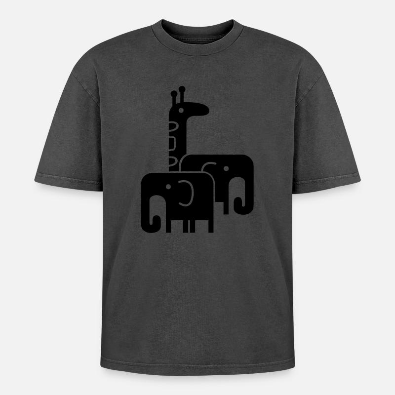 Tiere - Oversized Unisex Premium Acid-Washed T-Shirt - undefined