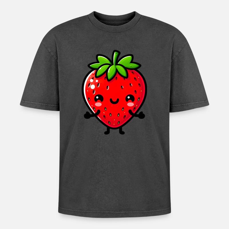 Erdbeeren Erdbeeren - Oversized Unisex Premium Acid-Washed T-Shirt - undefined