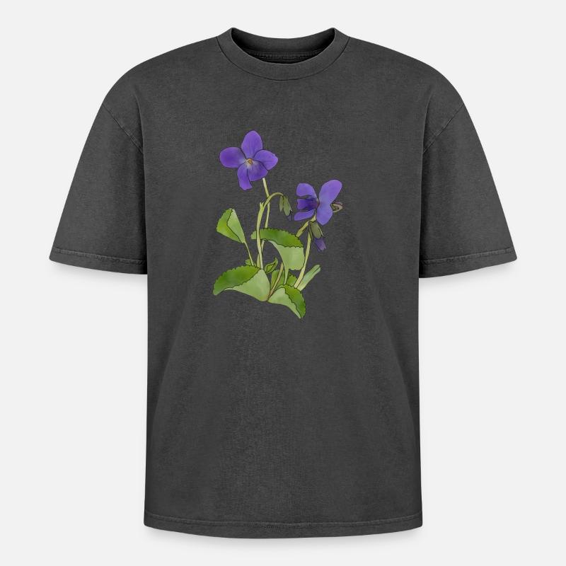 Veilchen - Oversized Unisex Premium Acid-Washed T-Shirt - undefined