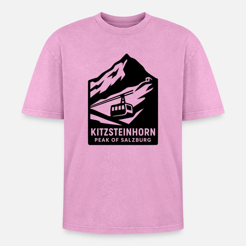 Alpes de Kitzsteinhorn - T-shirt Premium unisexe oversize acid-washed - rose délavé acide