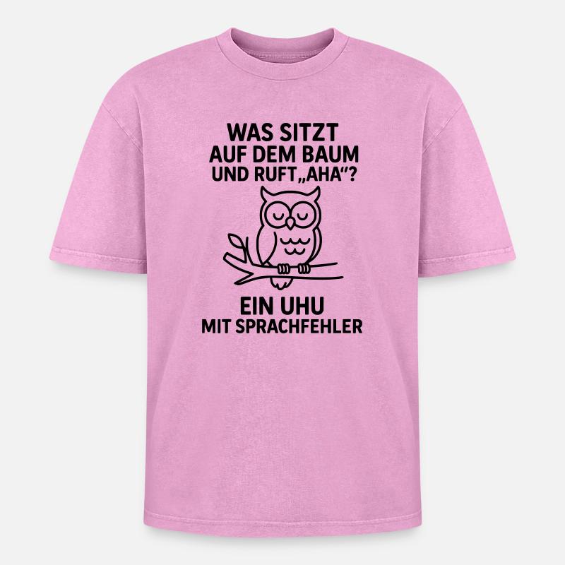 uhu sprachfehler witz - Oversized Unisex Premium Acid-Washed T-Shirt - Pink Acid Wash