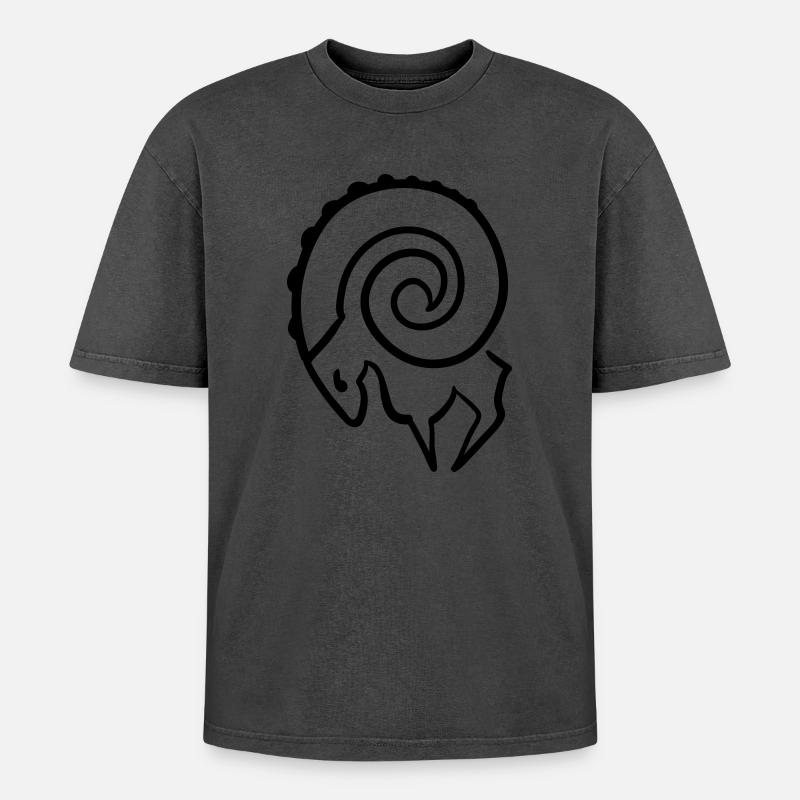 Aries - Oversized Unisex Premium Acid-Washed T-Shirt - undefined