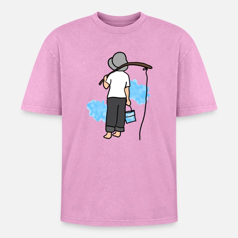 Fischer Junge - Oversized Unisex Premium Acid-Washed T-Shirt - Pink Acid Wash