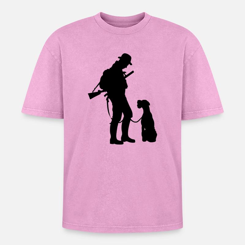Jäger - Oversized Unisex Premium Acid-Washed T-Shirt - Pink Acid Wash