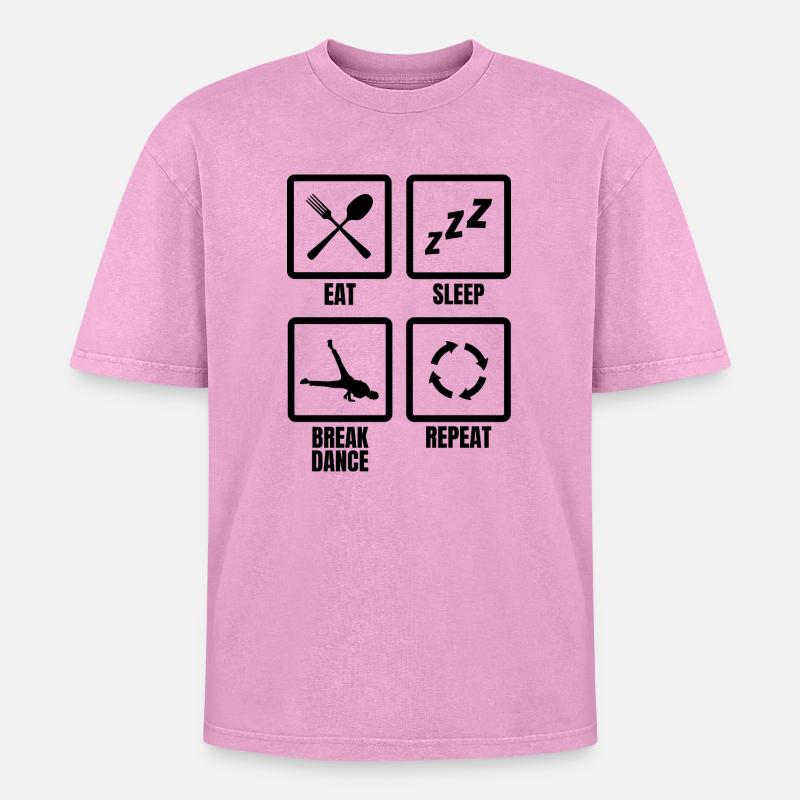Routine quotidienne du breakdancer - T-shirt Premium unisexe oversize acid-washed - rose délavé acide