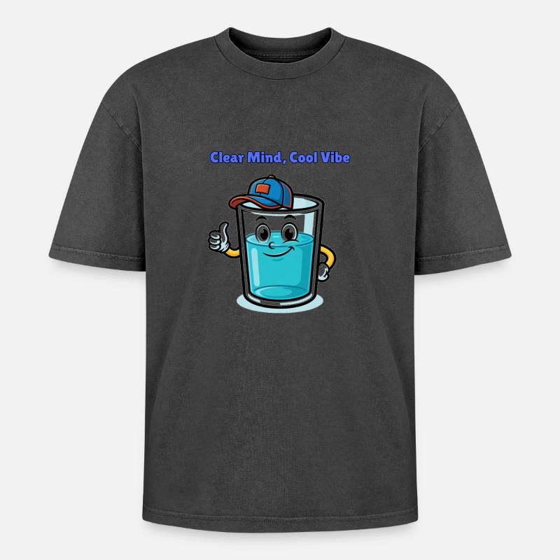 Clear Mind, Cool Vibe - Oversized Unisex Premium Acid-Washed T-Shirt - undefined