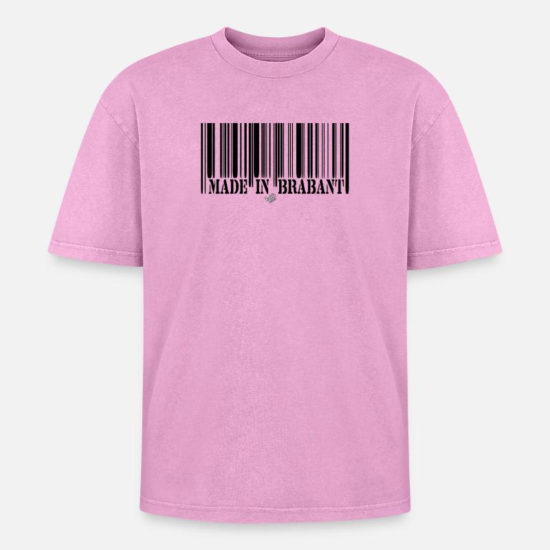 BARCODE Made in Brabant - Oversized Unisex Premium Acid-Washed T-Shirt - acid washed pink