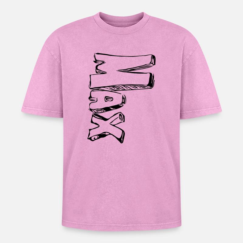 Max - Oversized Unisex Premium Acid-Washed T-Shirt - acid washed pink