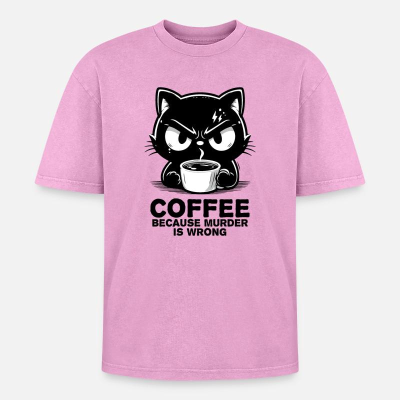 Murder is wrong - Oversized Unisex Premium Acid-Washed T-Shirt - acid washed pink